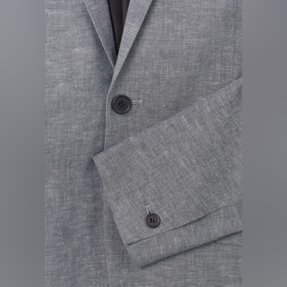 H&M Men's Gray Skinny Fit Linen-Blend Blazer - Size 36R - Picture 2 of 13